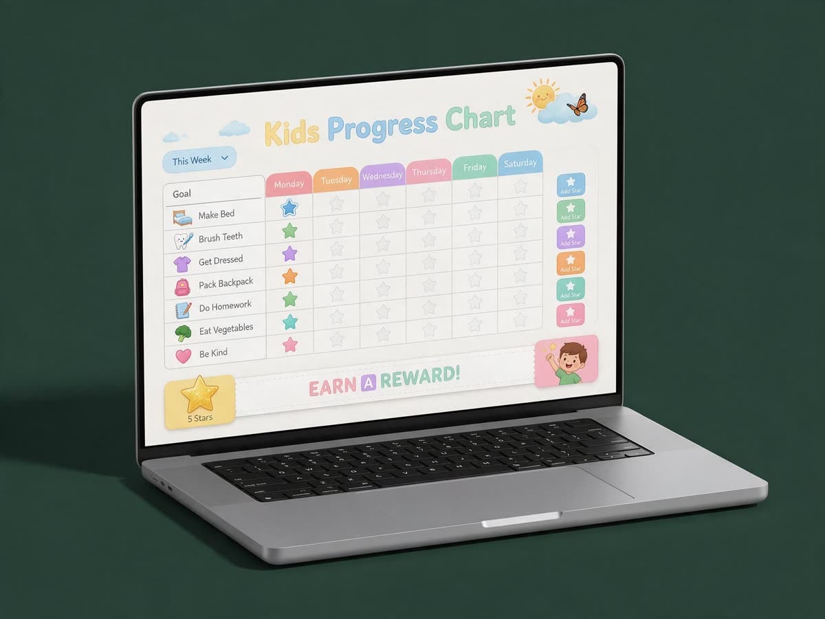 Quadro de progresso infantil